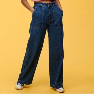 Lucy & Yak Delores Wide Leg Organic Cotton Jeans